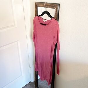 AnM cranberry asymmetrical tunic top